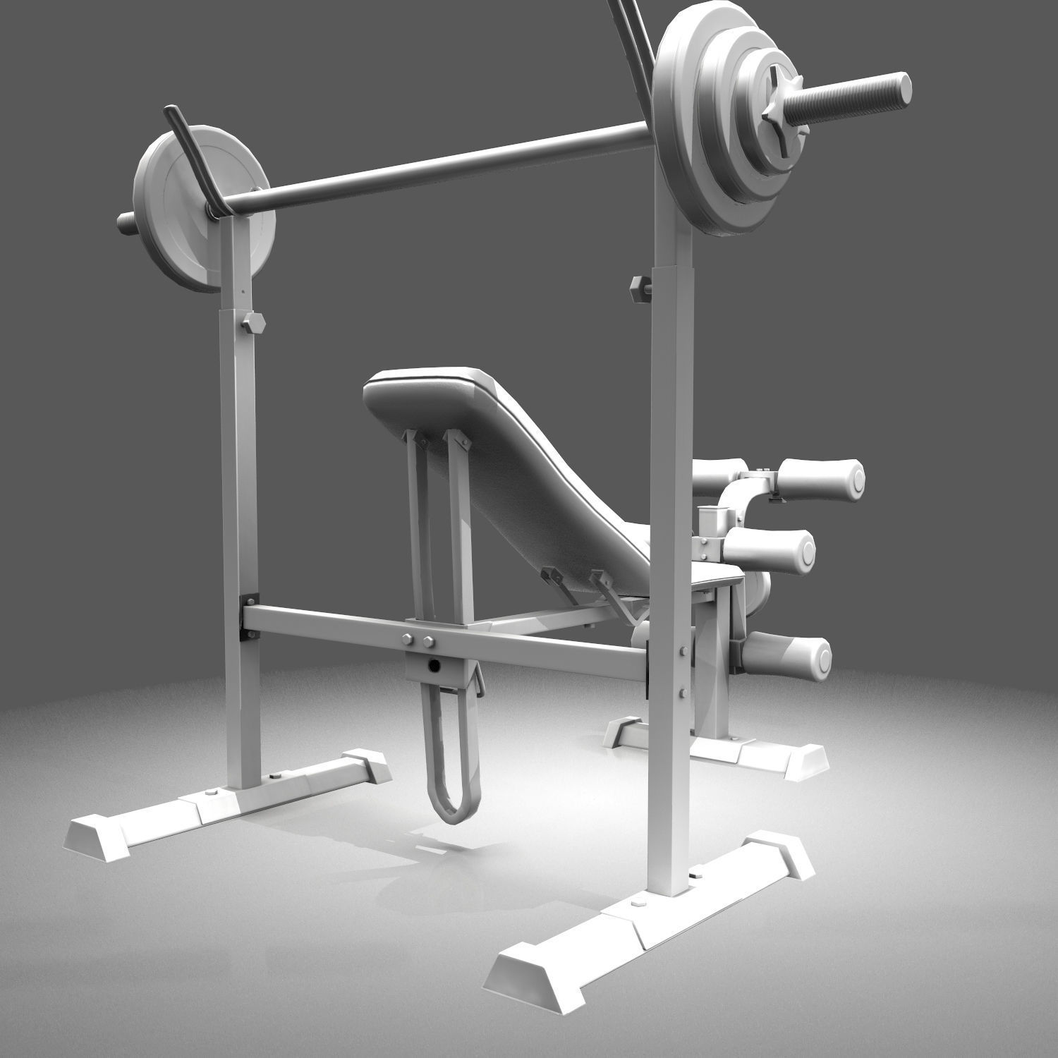 Lifting Bench Game Ready Low-poly 3D model_3