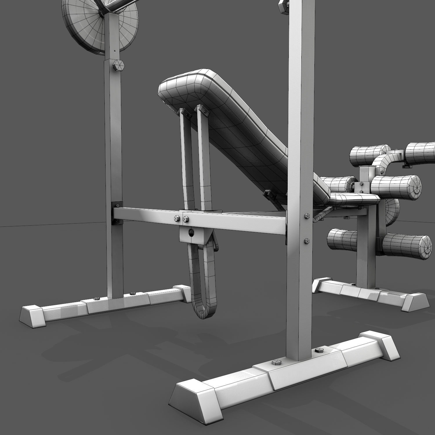 Lifting Bench Game Ready Low-poly 3D model_15