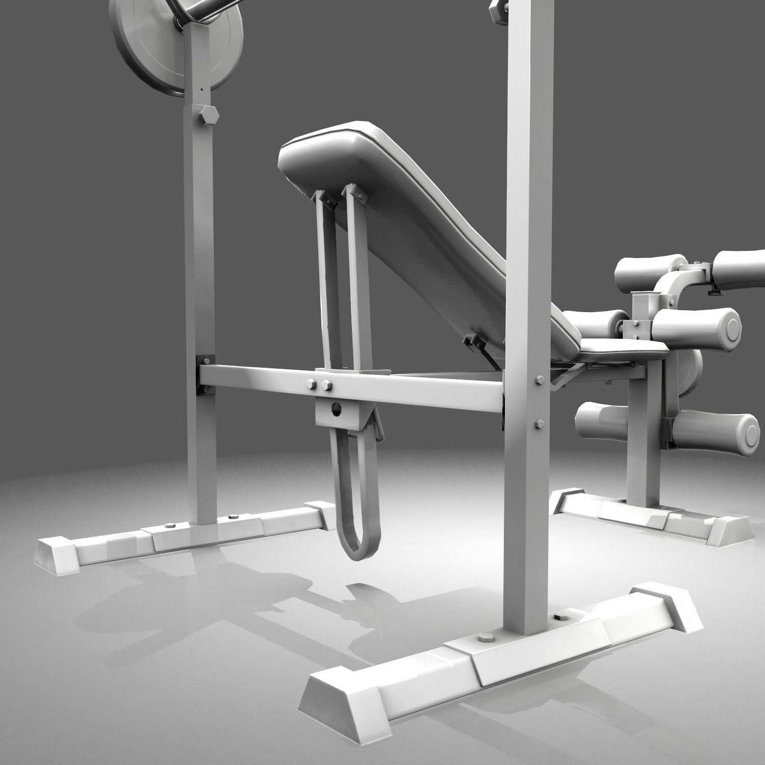 Lifting Bench Game Ready Low-poly 3D model_11