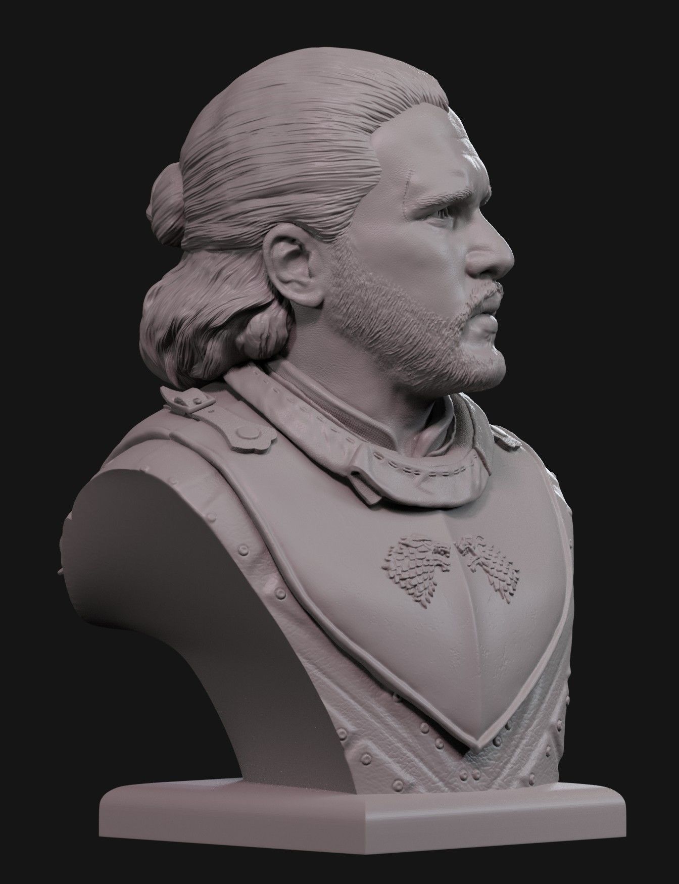 Jon Snow bust 3 3D print model_11