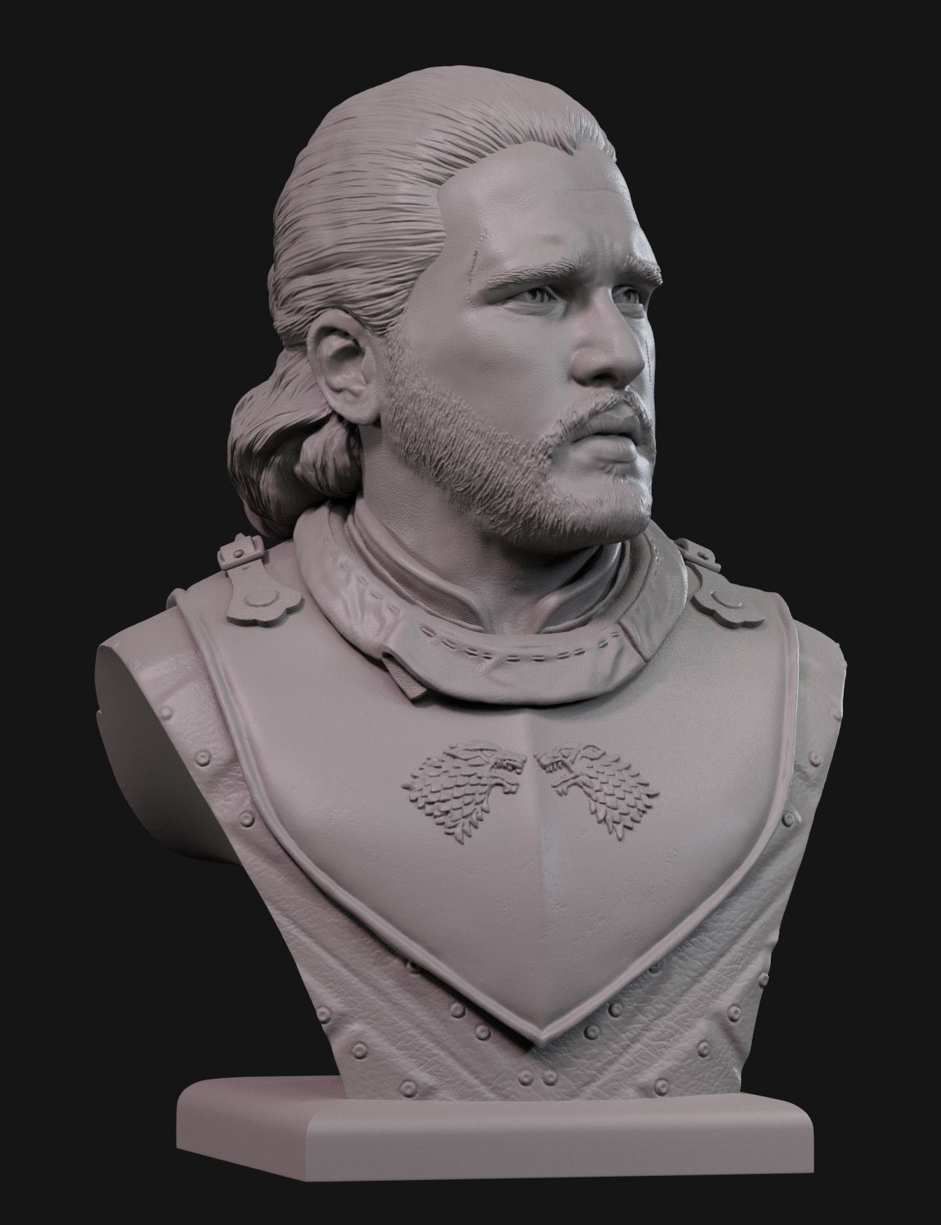 Jon Snow bust 3 3D print model_12