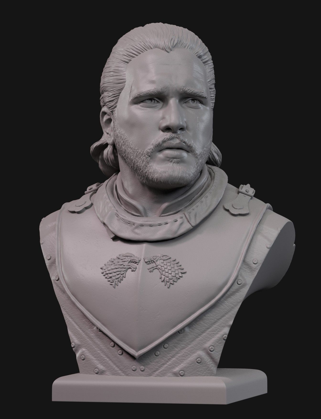 Jon Snow bust 3 3D print model_1