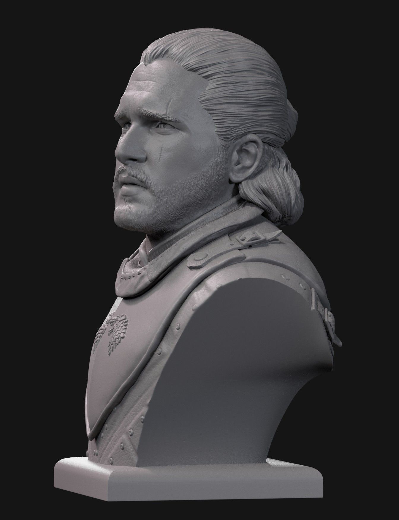 Jon Snow bust 3 3D print model_4