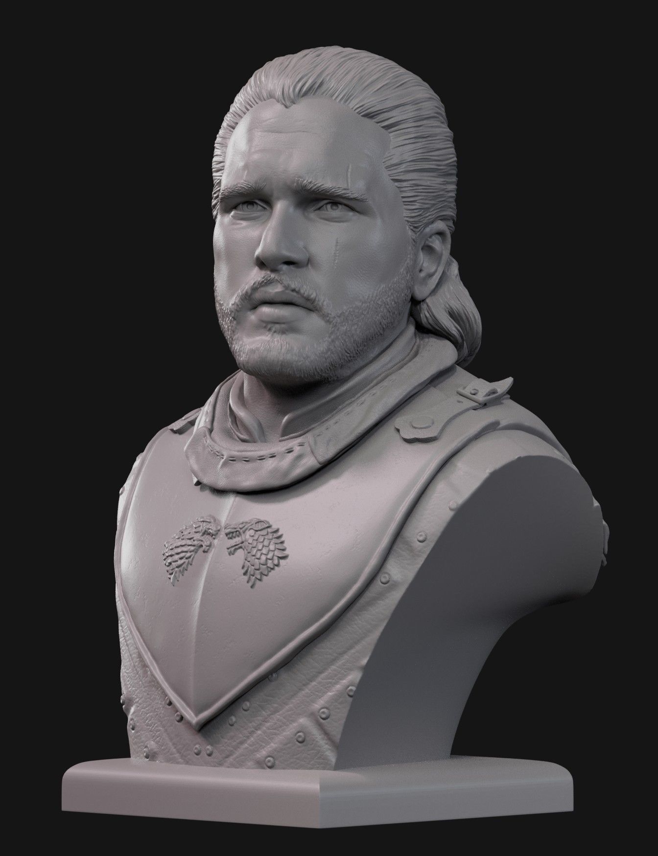 Jon Snow bust 3 3D print model_3