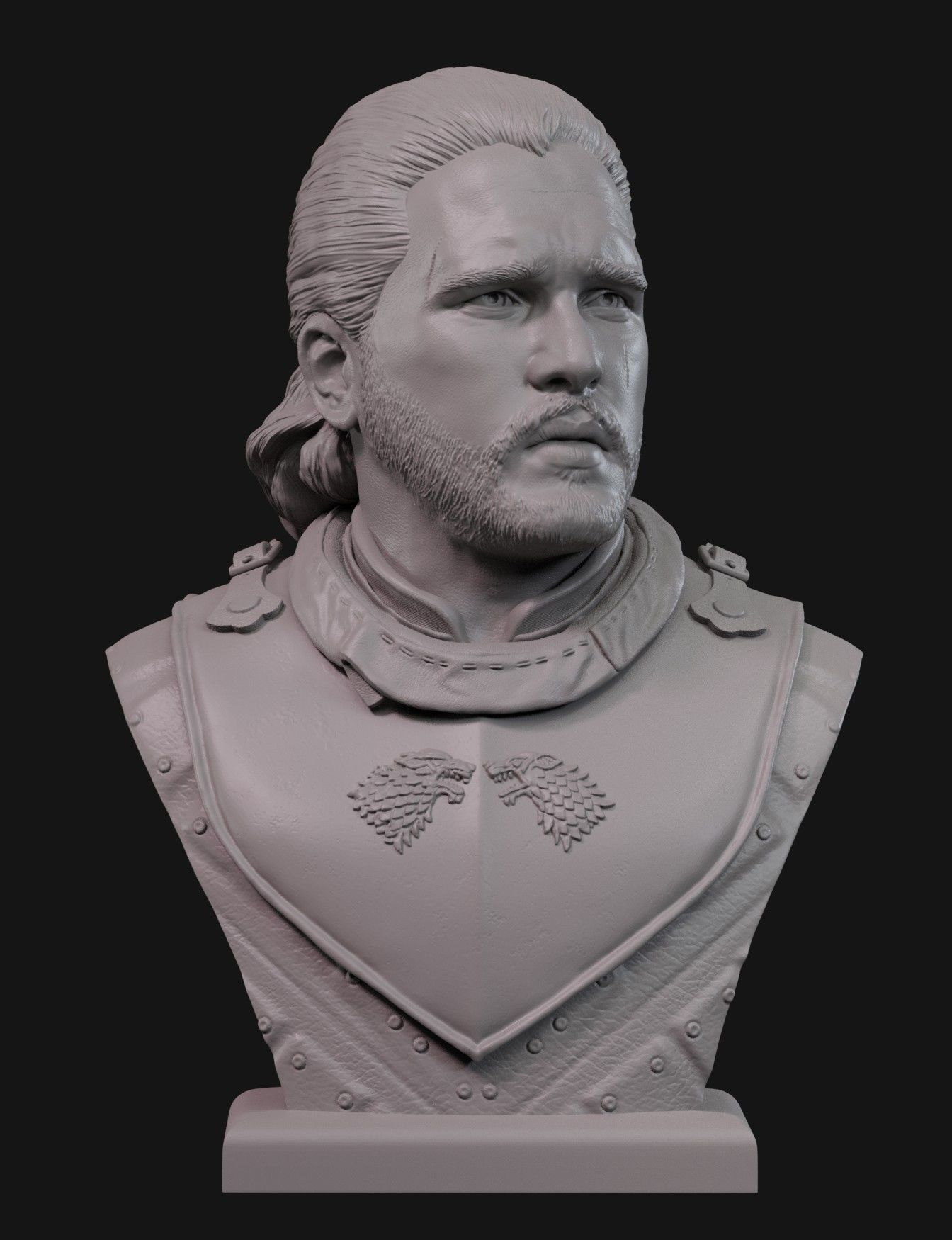 Jon Snow bust 3 3D print model_2
