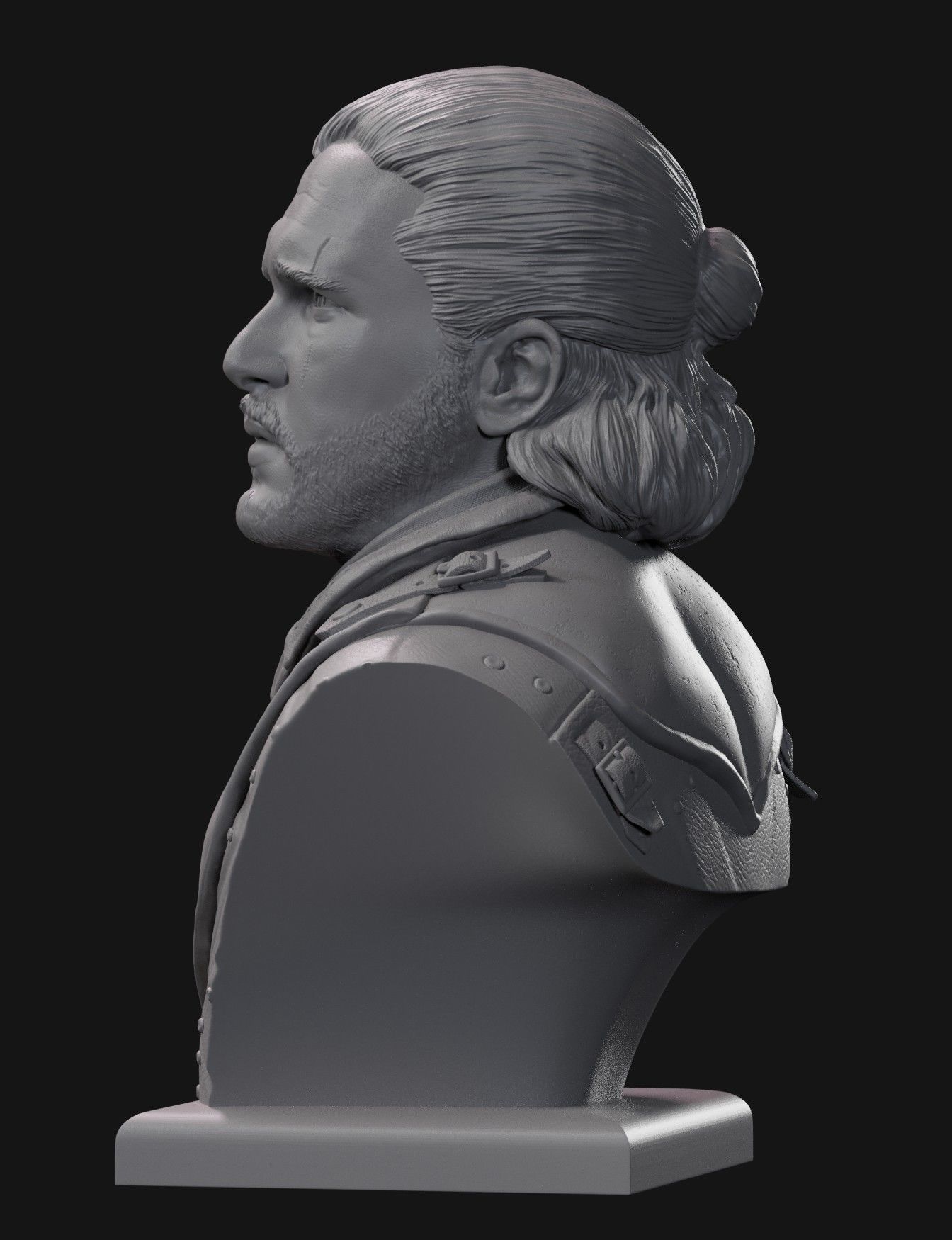 Jon Snow bust 3 3D print model_5