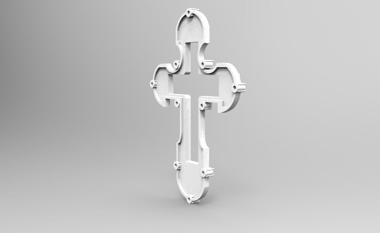 RUSSIAN RELIGIOUS CROSS 17 FOR STONE with GEMS 3D print model_11