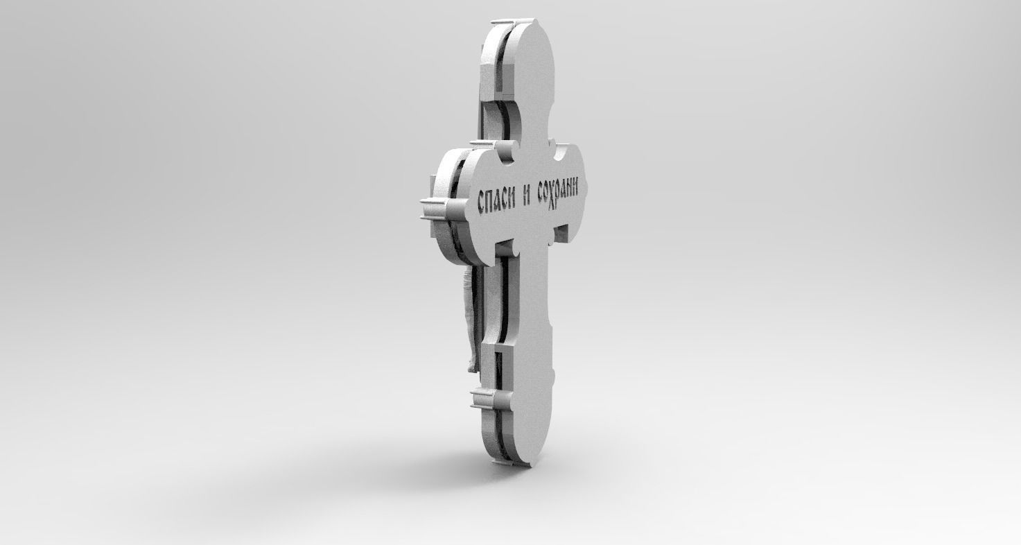 RUSSIAN RELIGIOUS CROSS 17 FOR STONE with GEMS 3D print model_6
