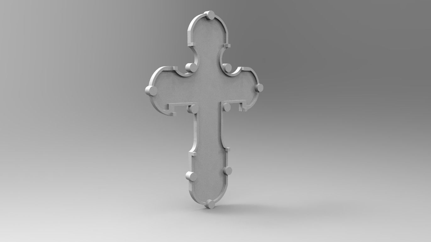 RUSSIAN RELIGIOUS CROSS 17 FOR STONE with GEMS 3D print model_13