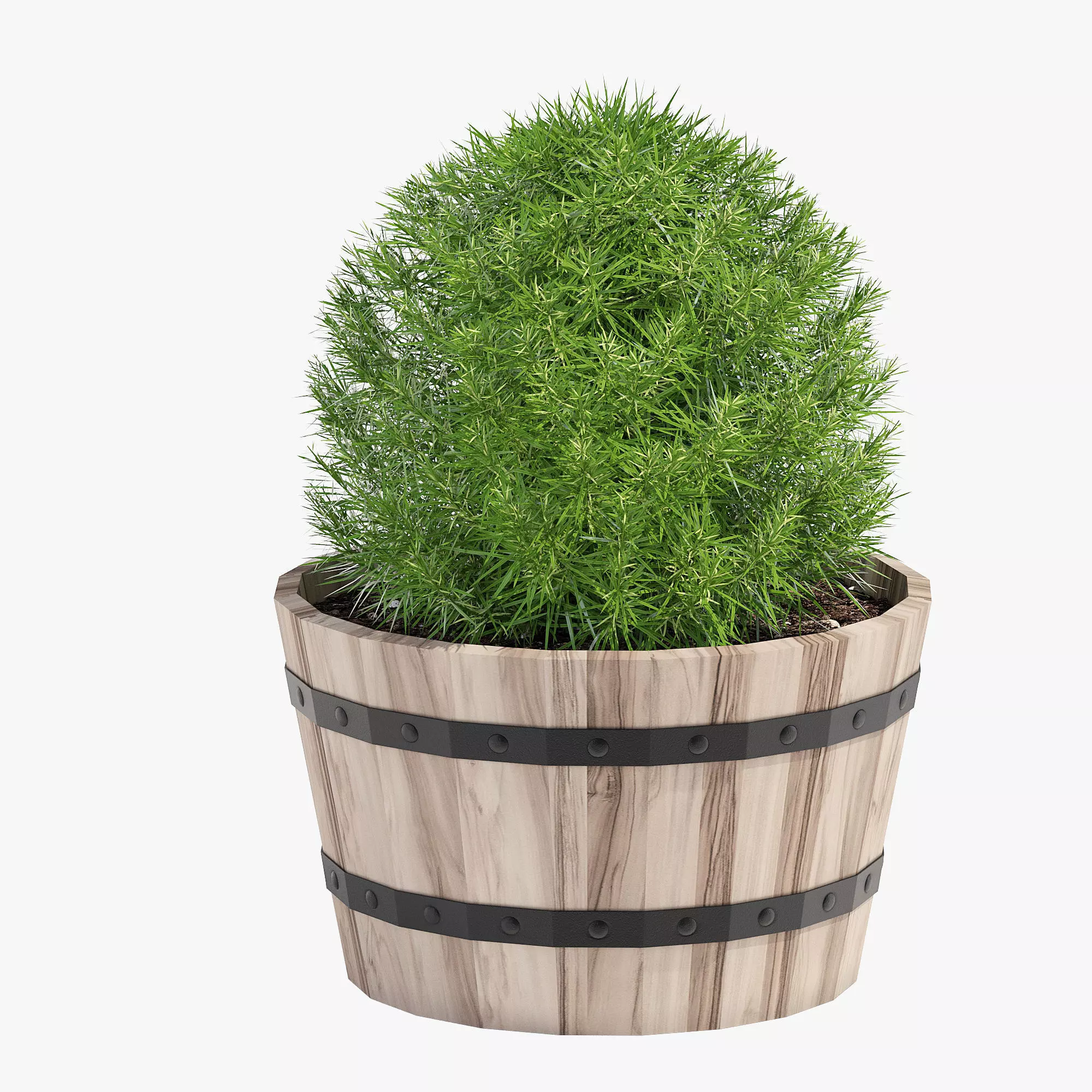 Acacia Hardwood Round Planter 40 3D model