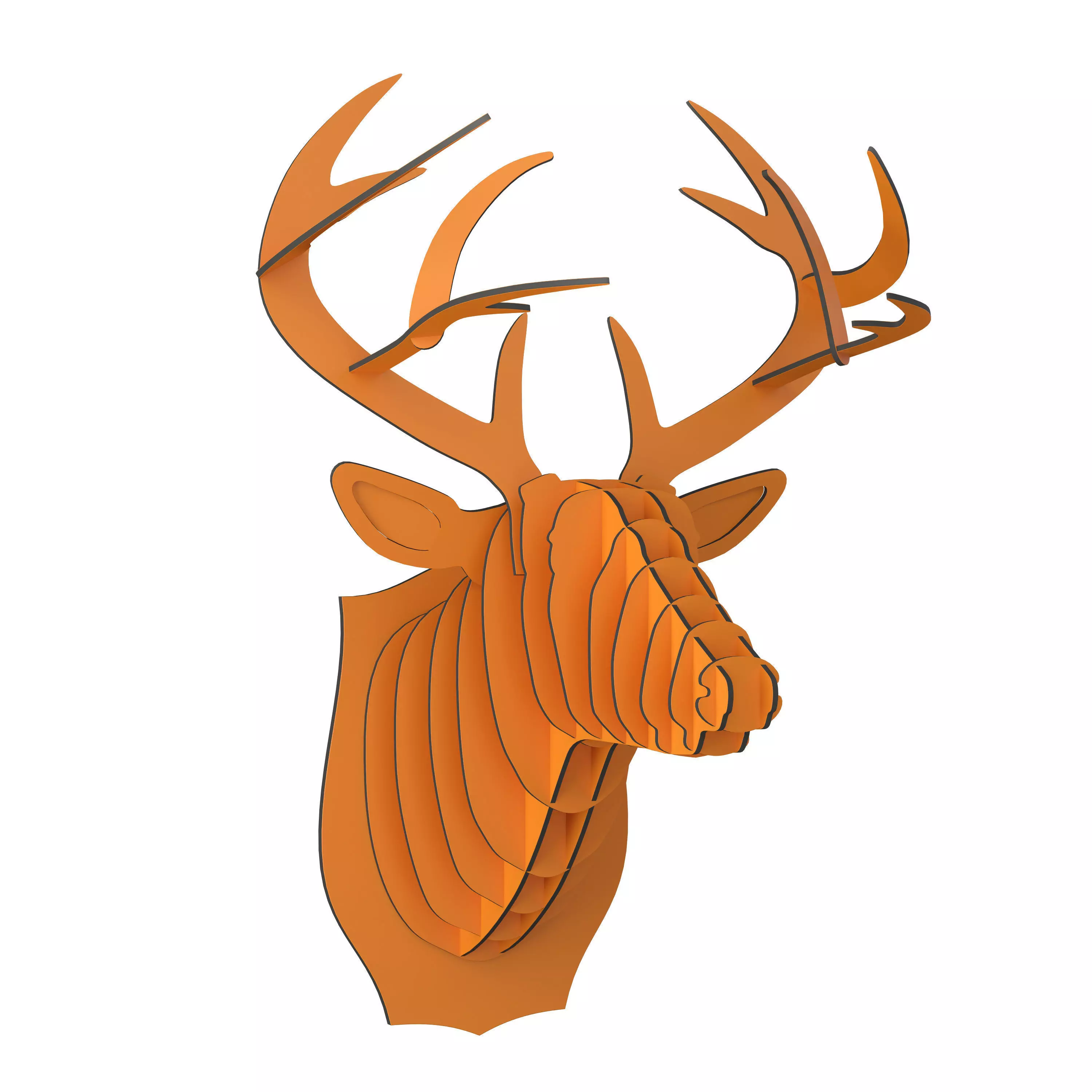 Bucky Cardboard Deer Head 3D model_0