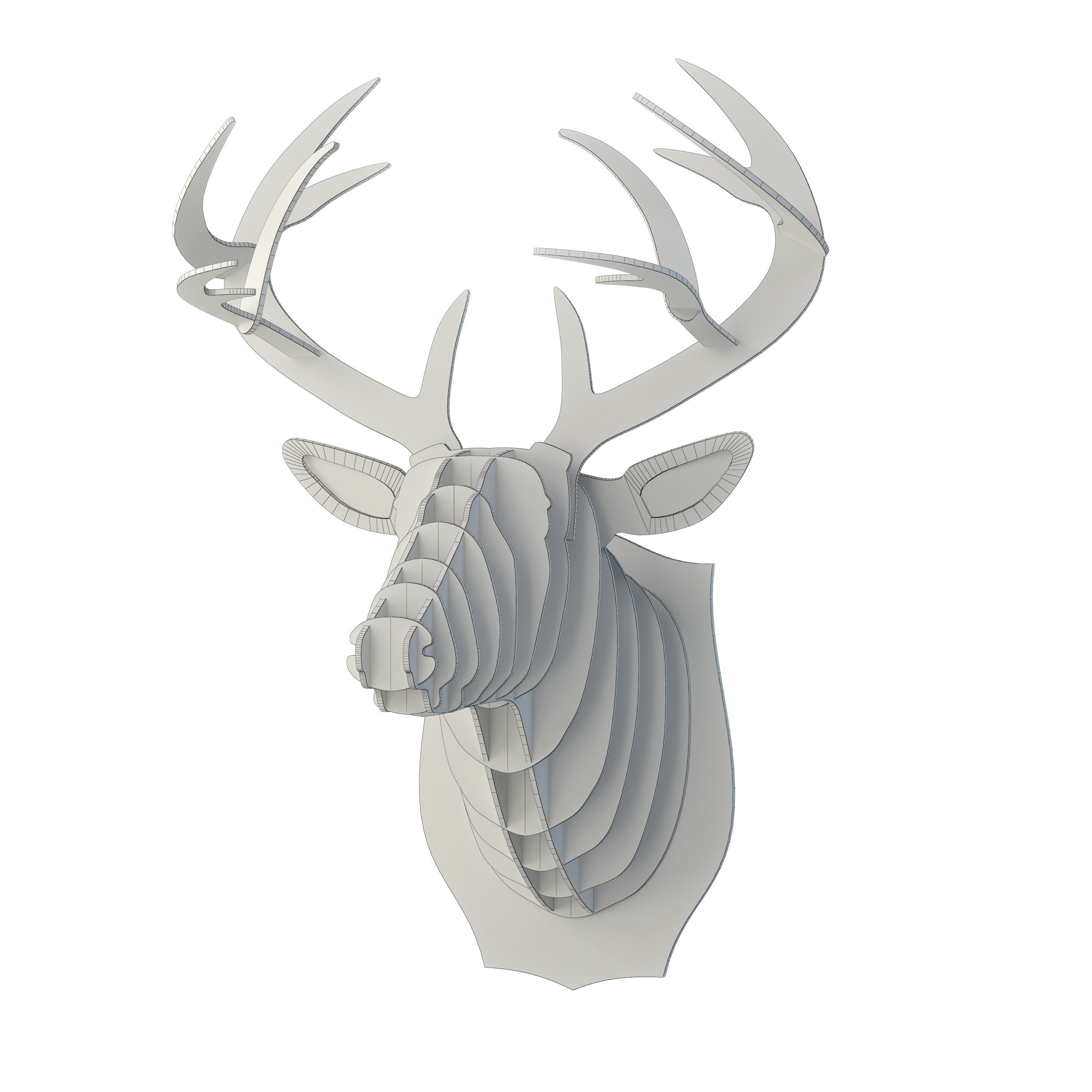 Bucky Cardboard Deer Head 3D model_3