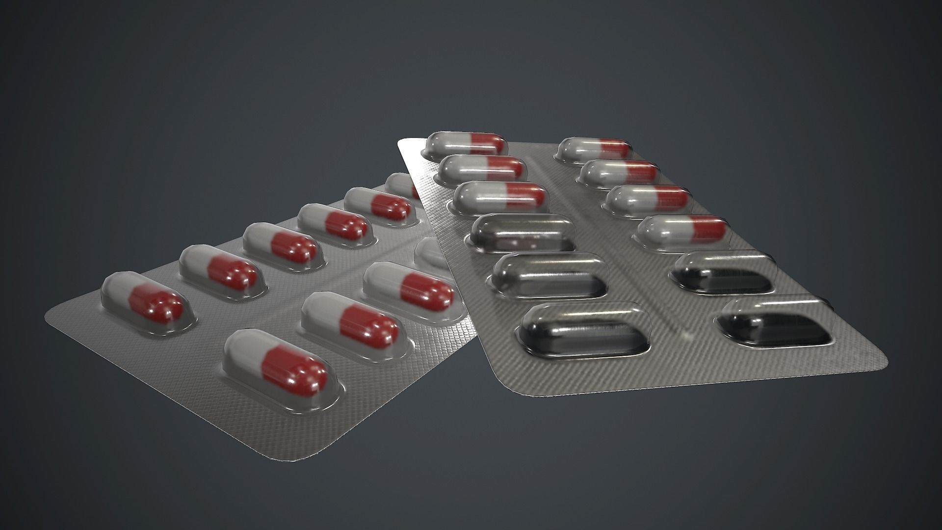 Pills Pack 1 PBR Game Ready Low-poly 3D model_2