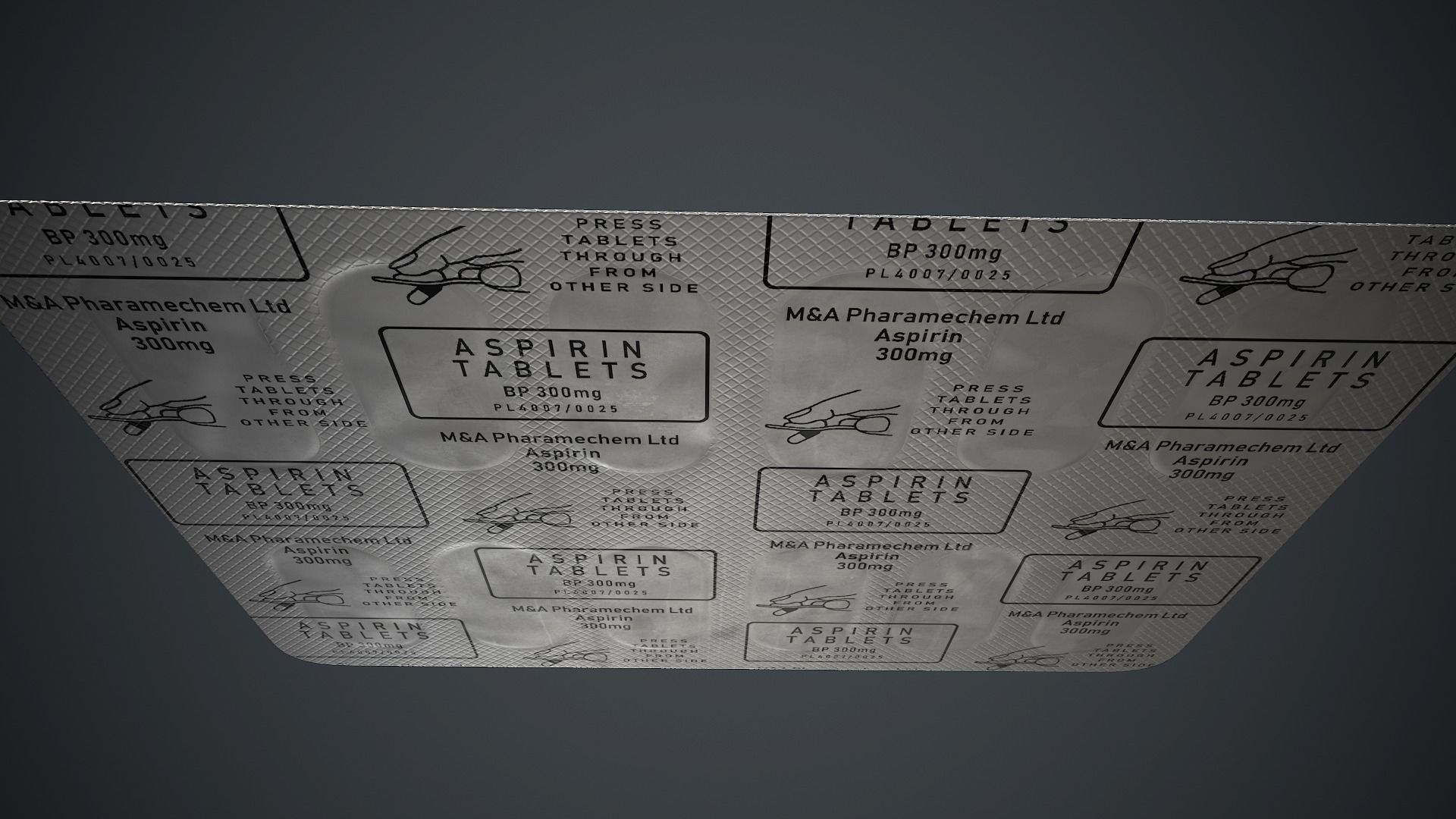 Pills Pack 1 PBR Game Ready Low-poly 3D model_8