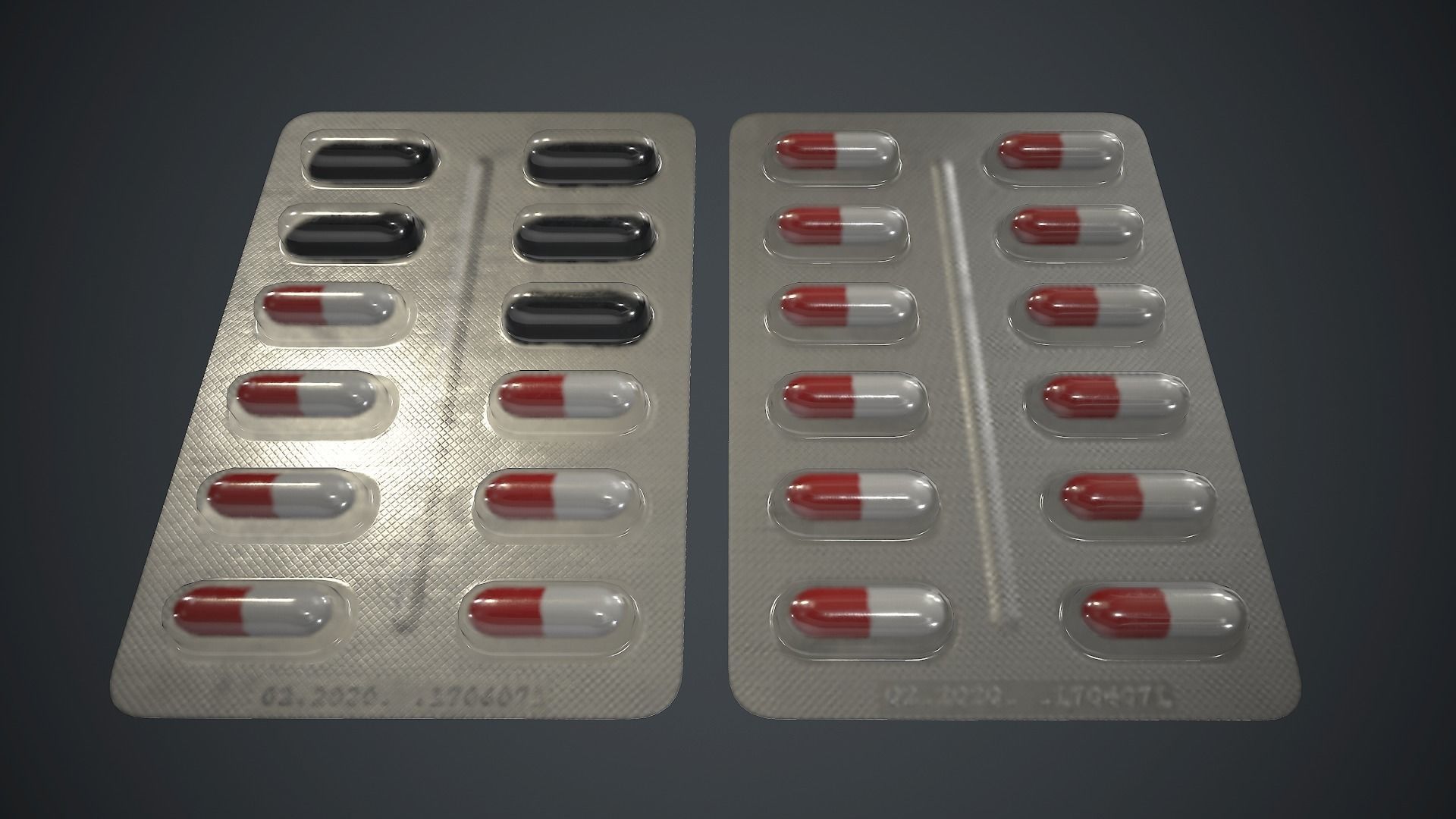 Pills Pack 1 PBR Game Ready Low-poly 3D model_4