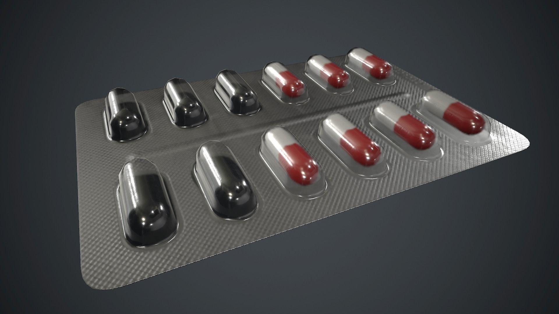 Pills Pack 1 PBR Game Ready Low-poly 3D model_10