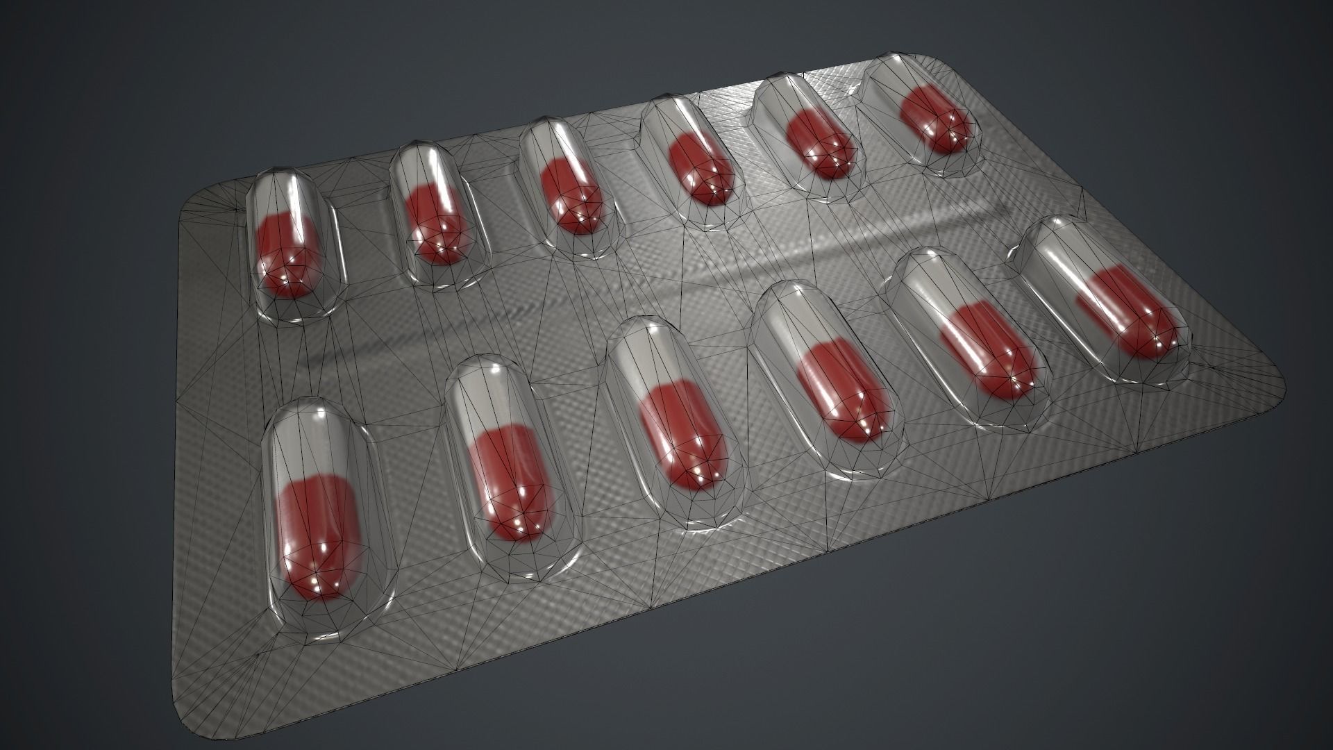 Pills Pack 1 PBR Game Ready Low-poly 3D model_9
