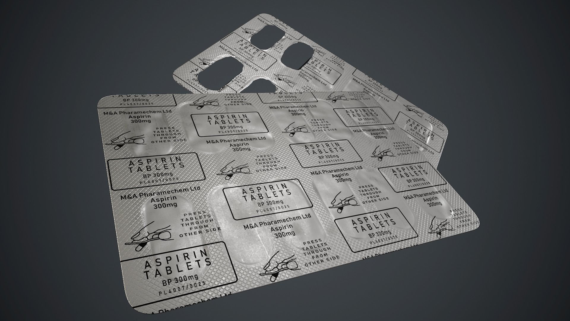 Pills Pack 1 PBR Game Ready Low-poly 3D model_3