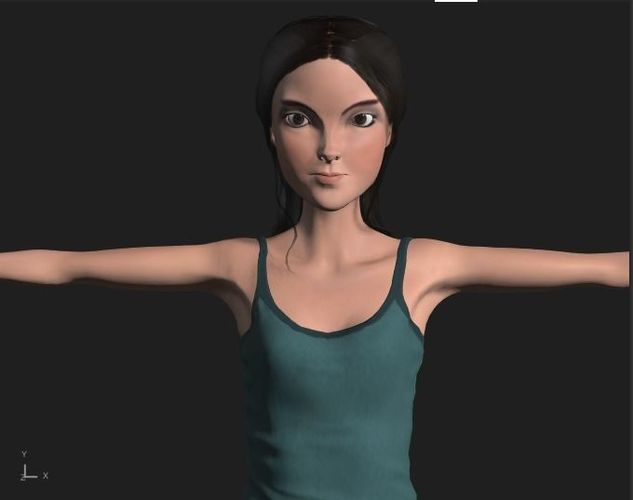 SAGE girl 3D model - RIGGED - ready for animation 3D model