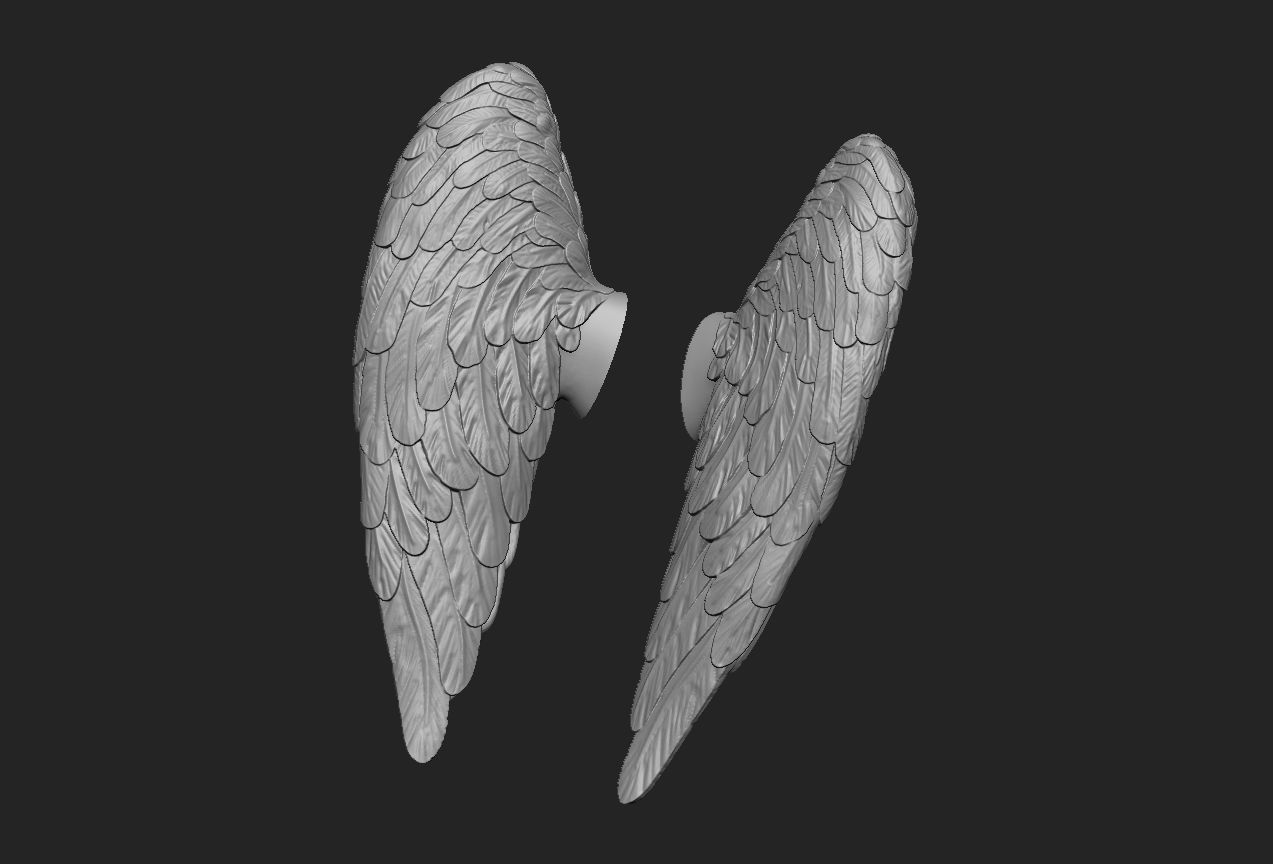 Little angel wings 3D print model_4