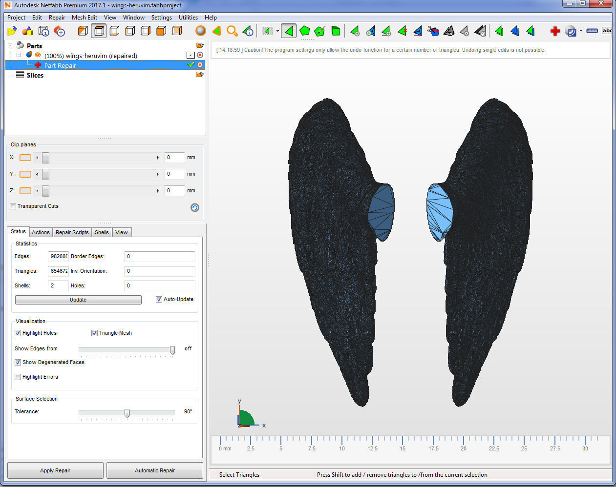 Little angel wings 3D print model_8