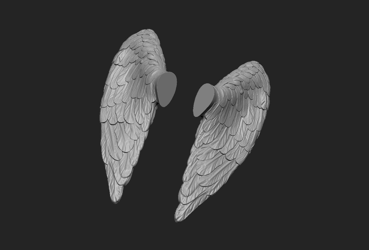 Little angel wings 3D print model_3