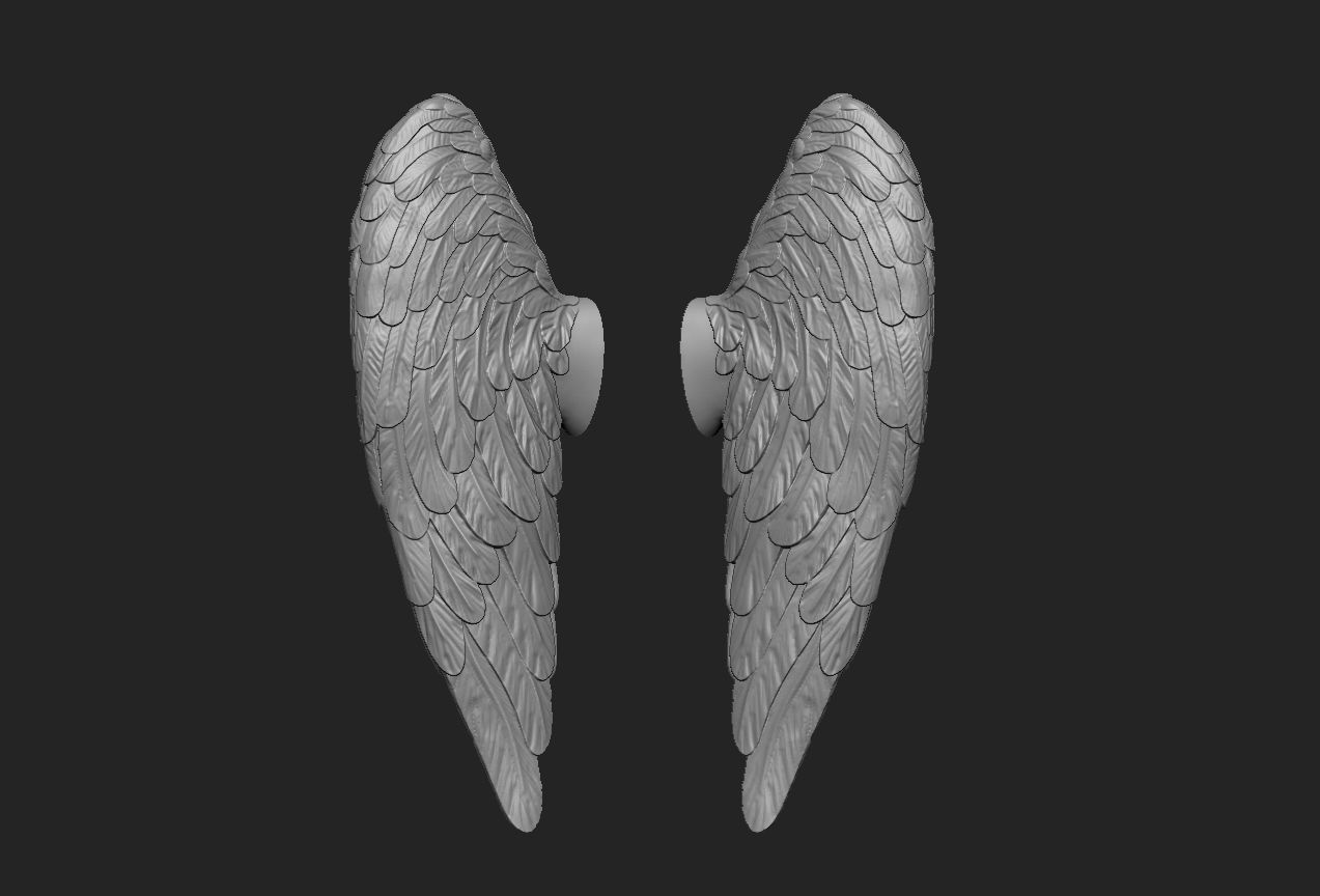 Little angel wings 3D print model_2