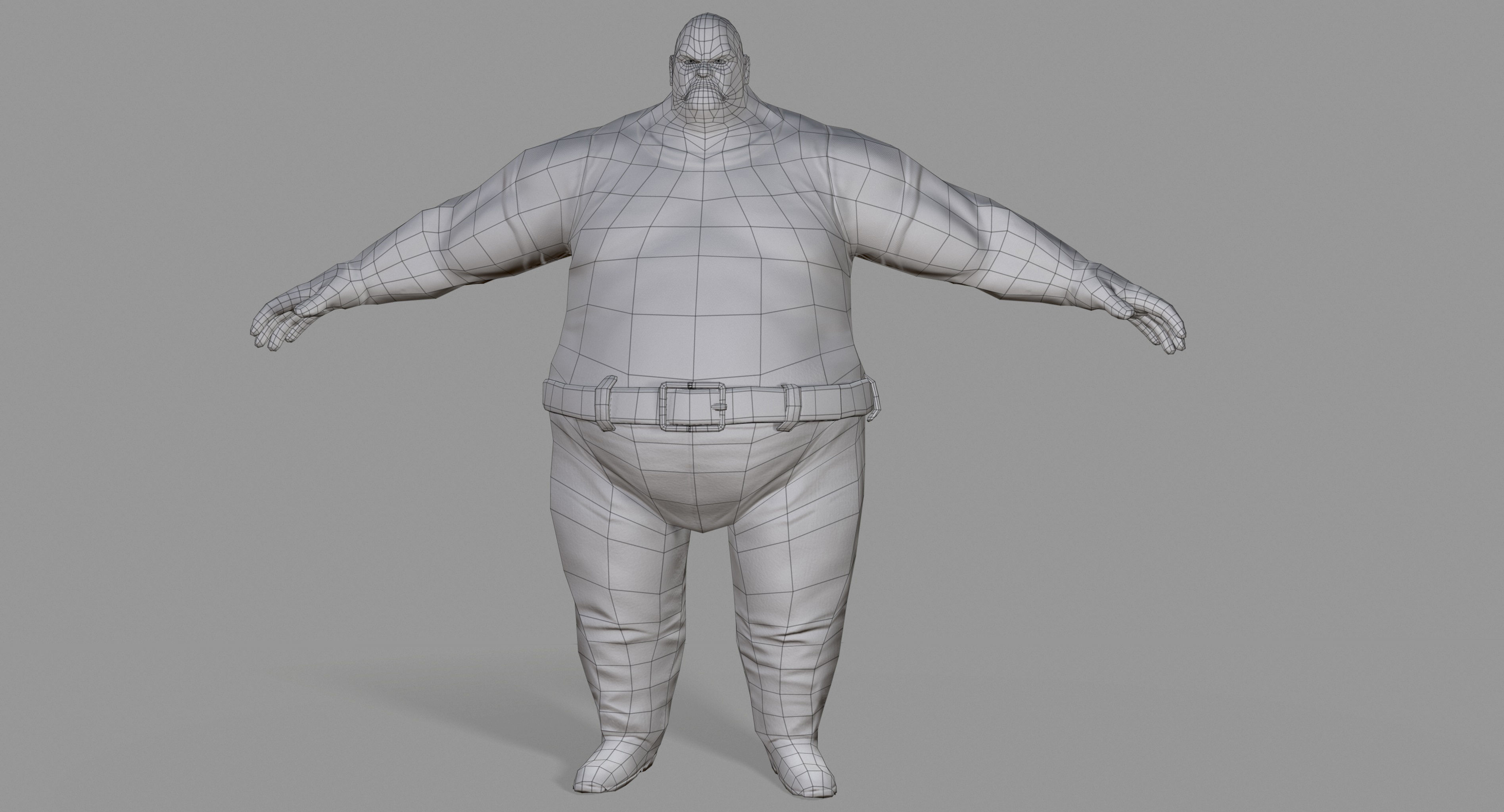 Fat Gangster Low-poly 3D model_28