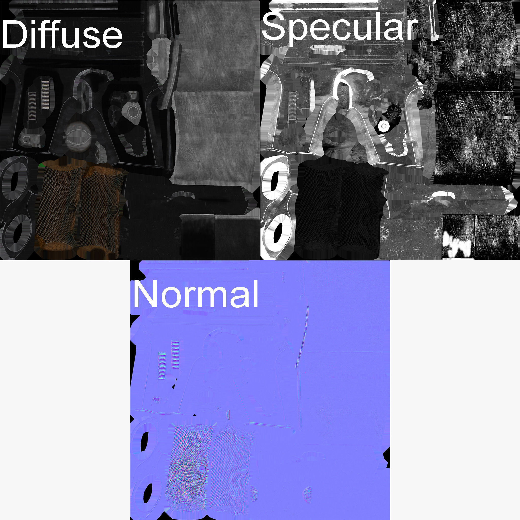 Astra 300 Gun Low-poly 3D model_14