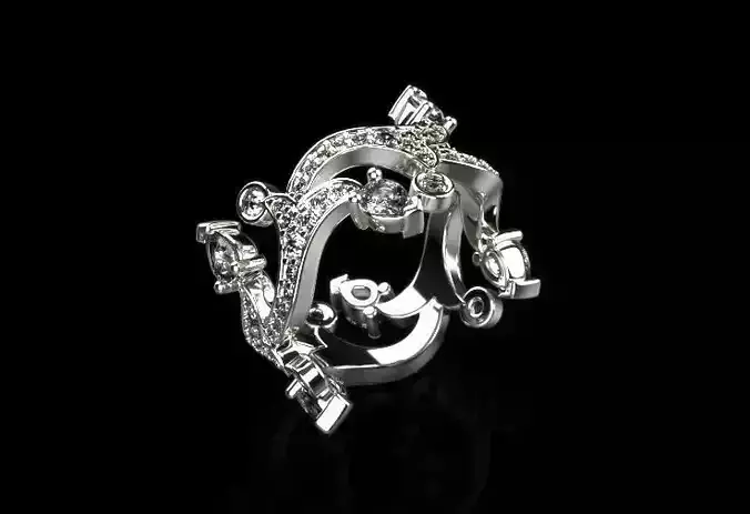 Diamond ring in a natural style 