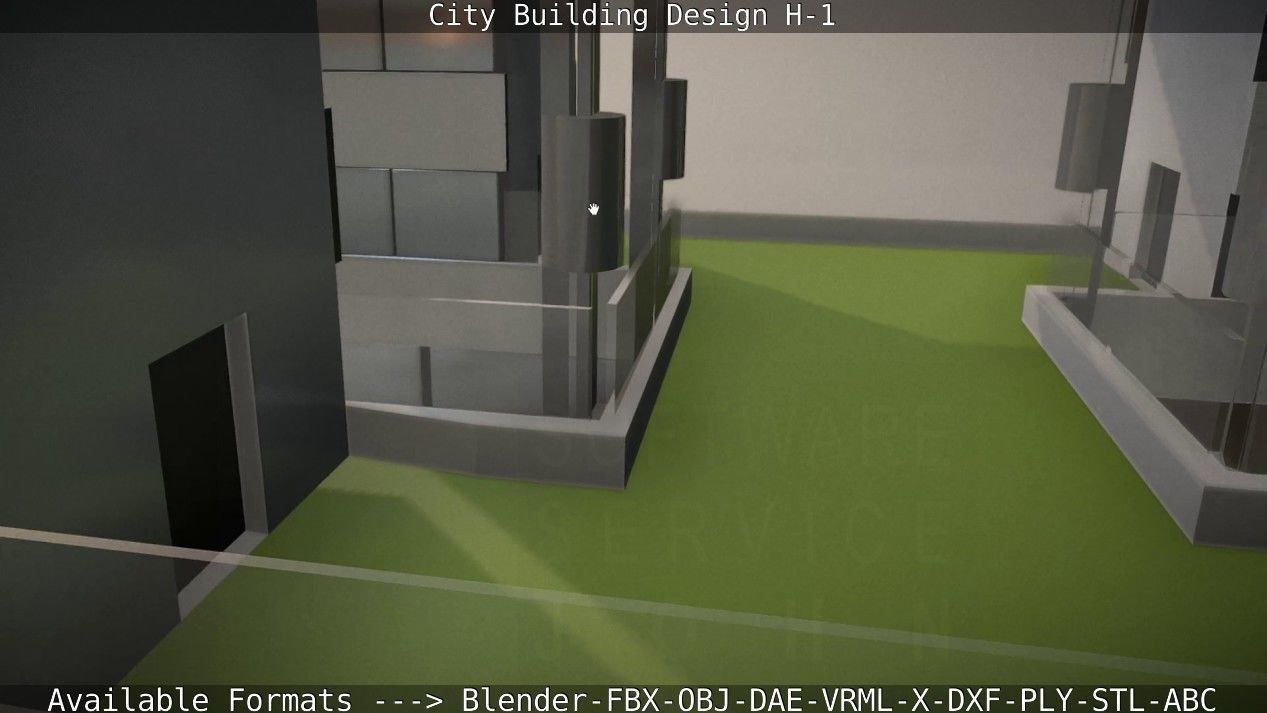 City Building Design H-1 Low-poly 3D model_133
