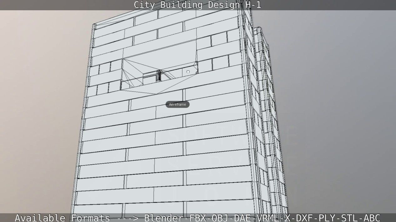 City Building Design H-1 Low-poly 3D model_73