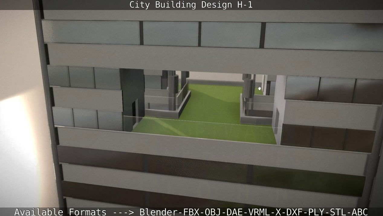 City Building Design H-1 Low-poly 3D model_134