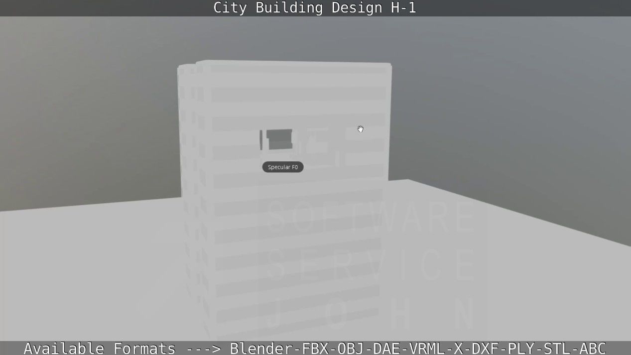 City Building Design H-1 Low-poly 3D model_105