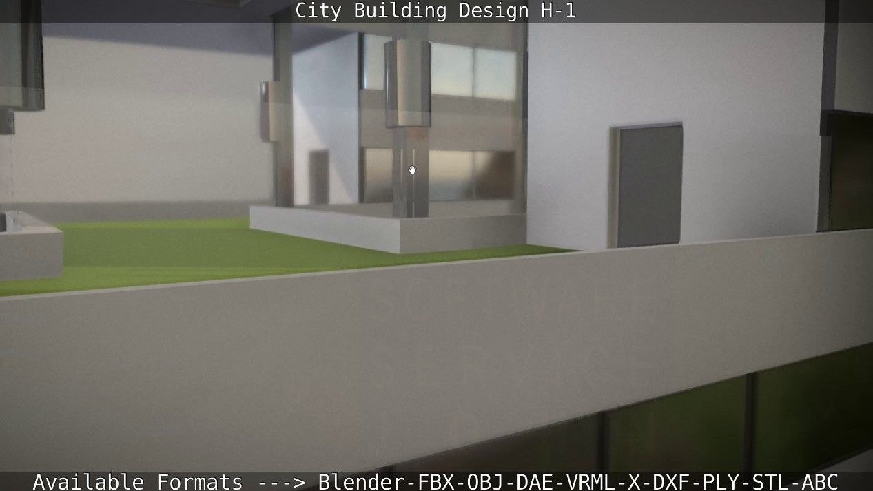 City Building Design H-1 Low-poly 3D model_126