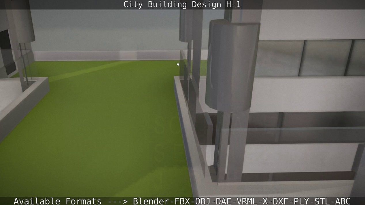 City Building Design H-1 Low-poly 3D model_34