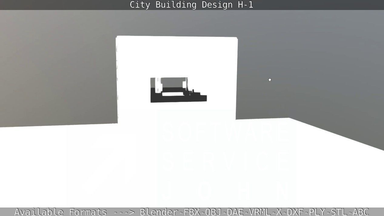 City Building Design H-1 Low-poly 3D model_102