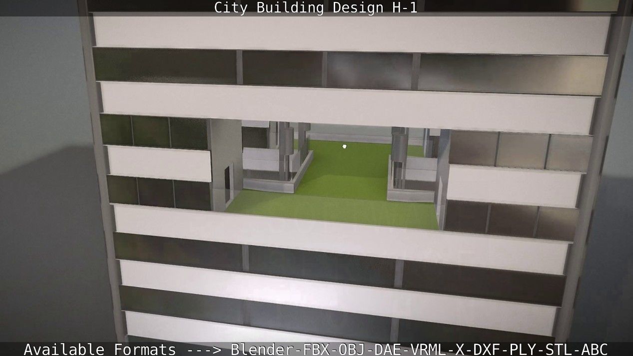 City Building Design H-1 Low-poly 3D model_135