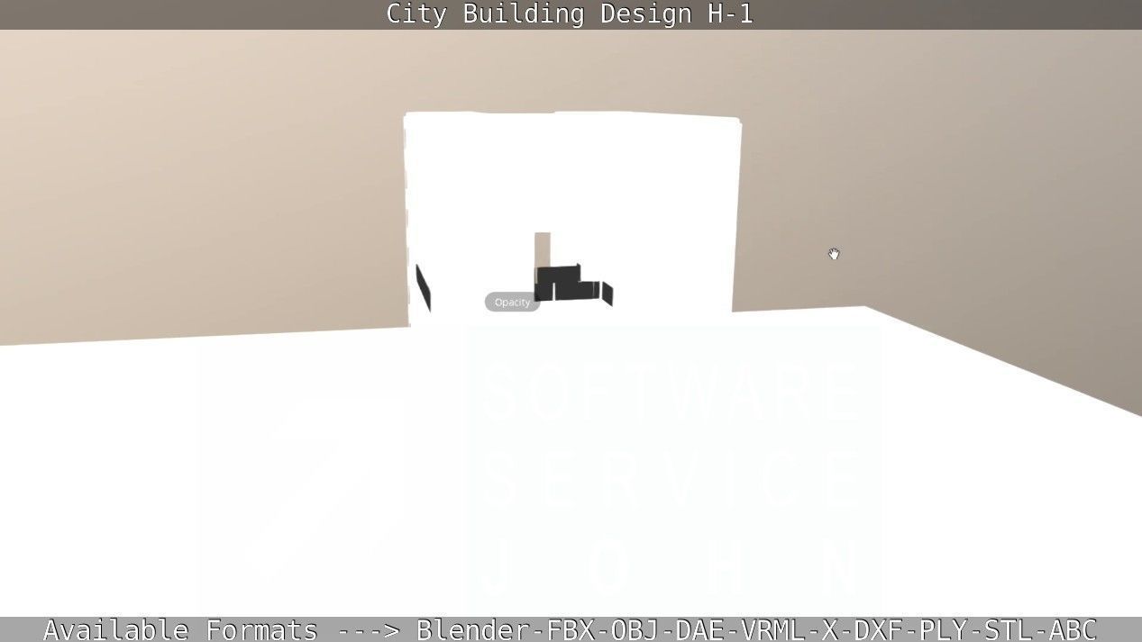 City Building Design H-1 Low-poly 3D model_99