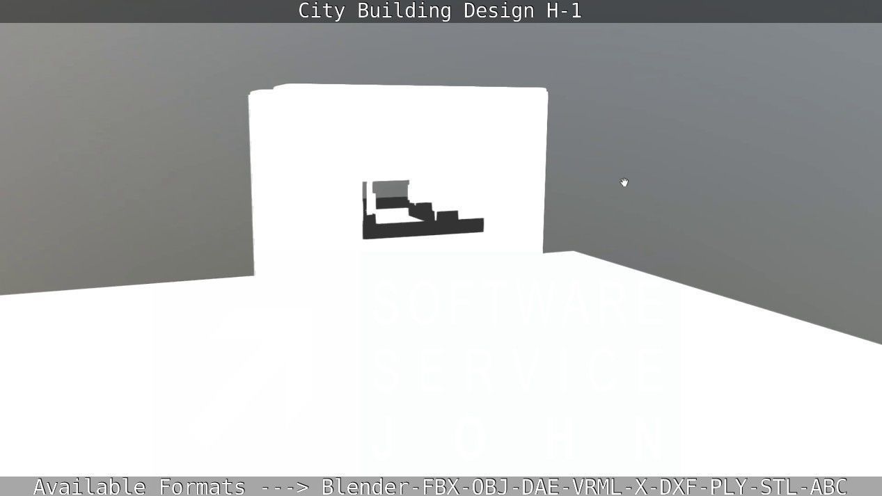 City Building Design H-1 Low-poly 3D model_103