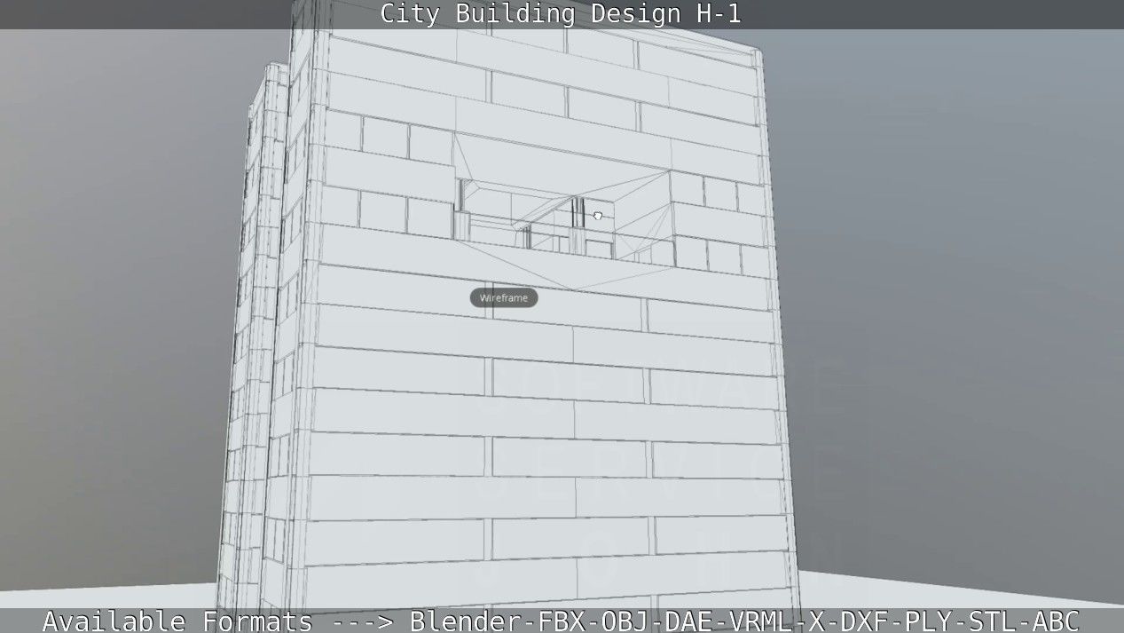 City Building Design H-1 Low-poly 3D model_72