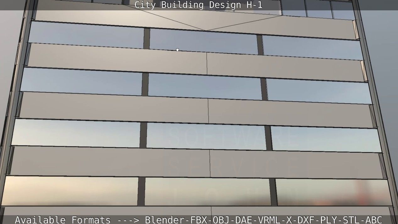 City Building Design H-1 Low-poly 3D model_52