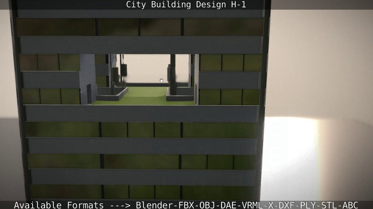 City Building Design H-1 Low-poly 3D model_25