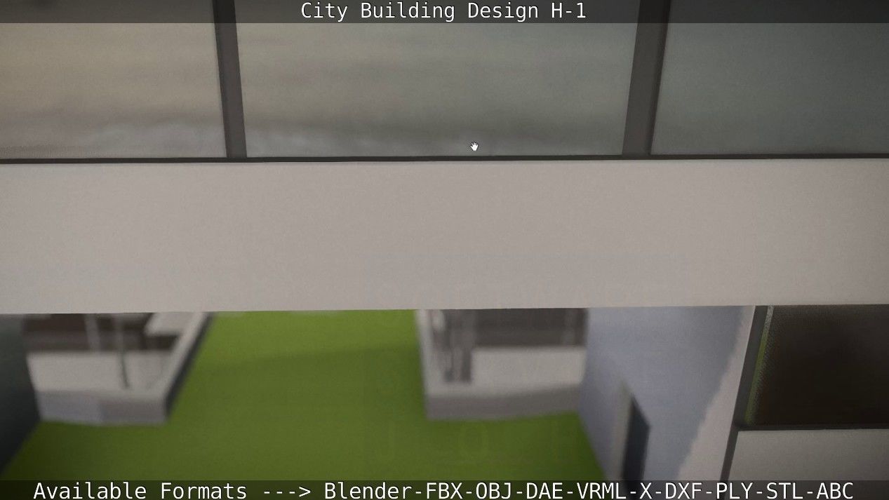 City Building Design H-1 Low-poly 3D model_32