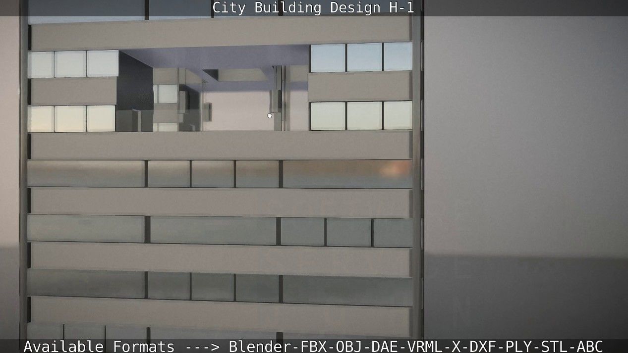 City Building Design H-1 Low-poly 3D model_27