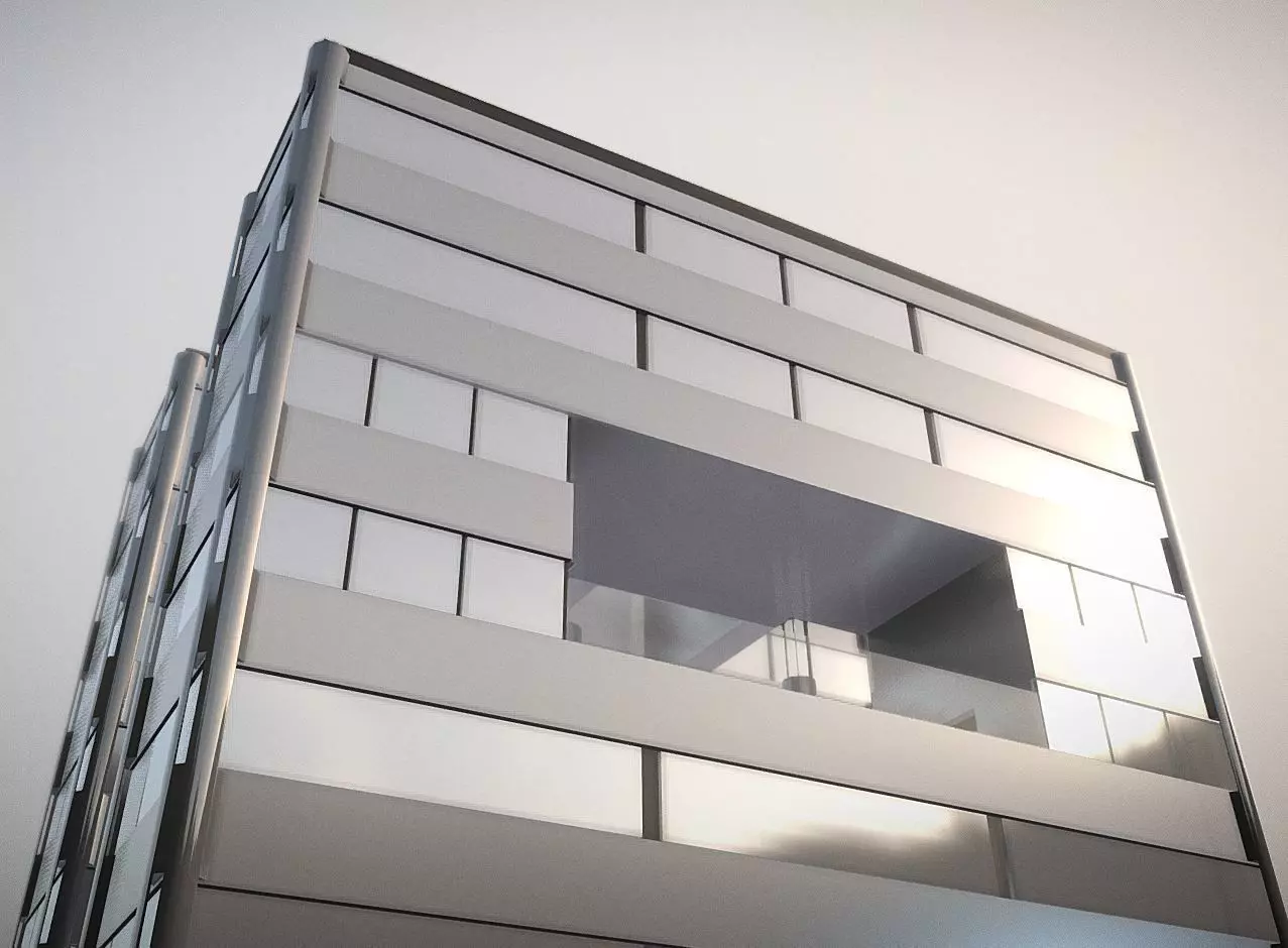 City Building Design H-1 Low-poly 3D model_0