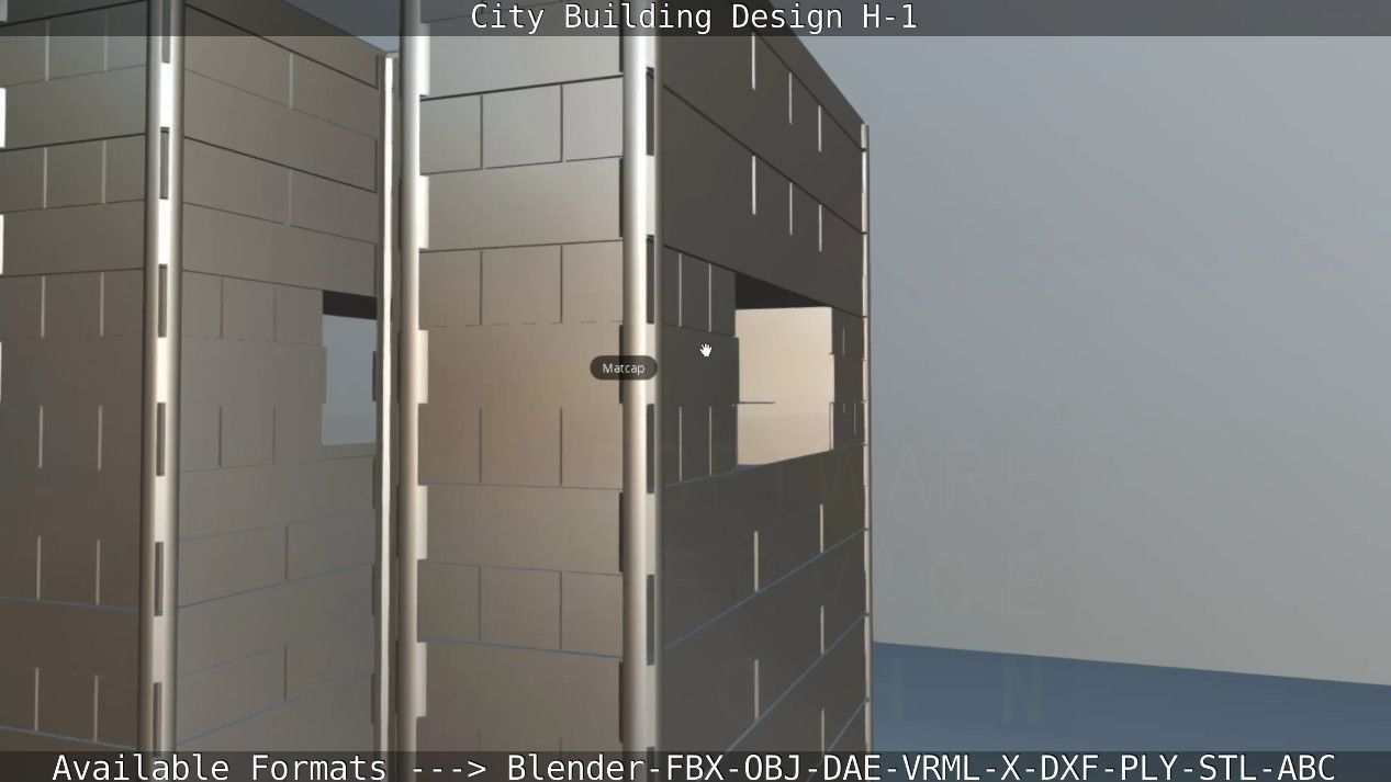 City Building Design H-1 Low-poly 3D model_69