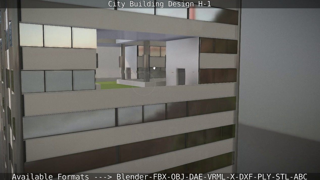 City Building Design H-1 Low-poly 3D model_124