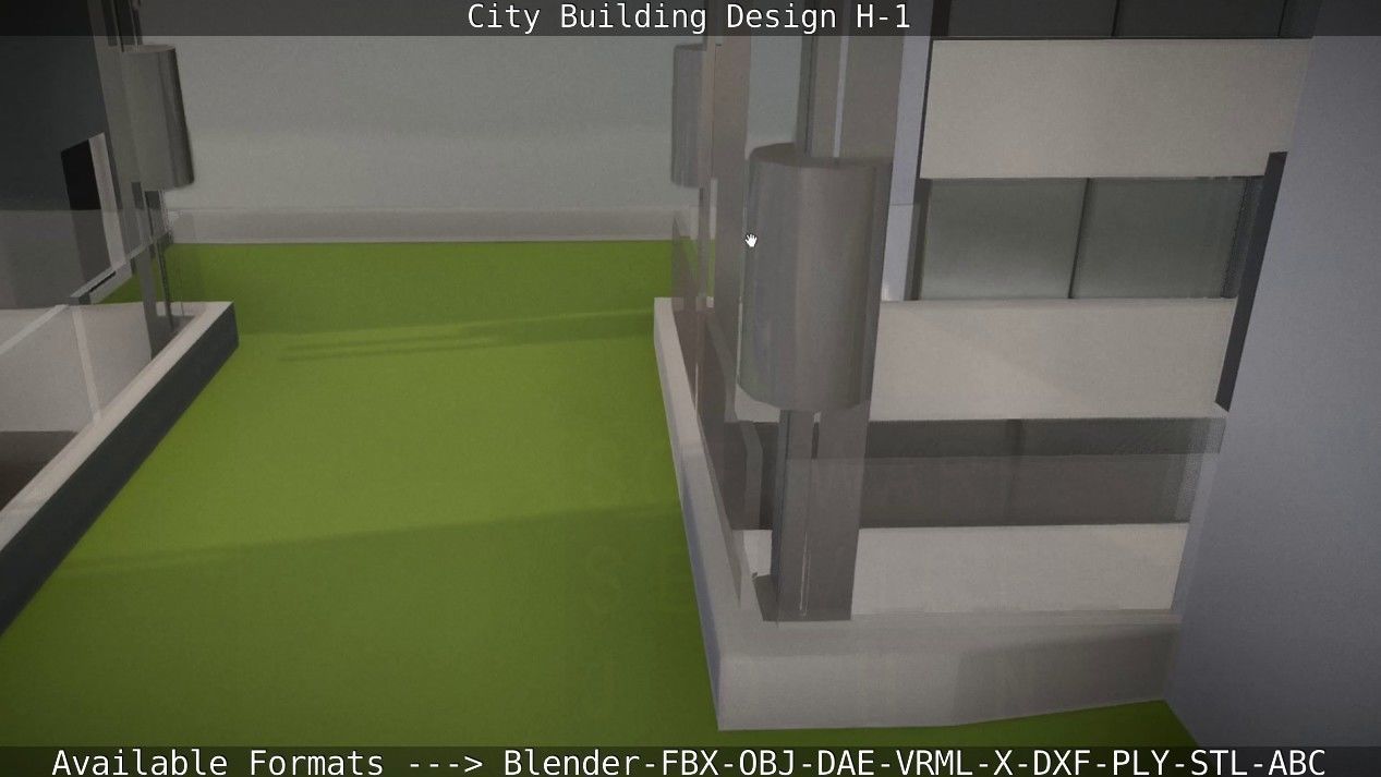 City Building Design H-1 Low-poly 3D model_33