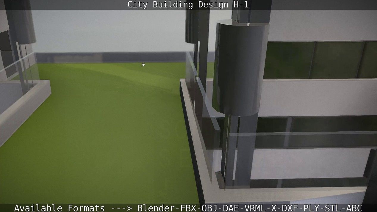 City Building Design H-1 Low-poly 3D model_35